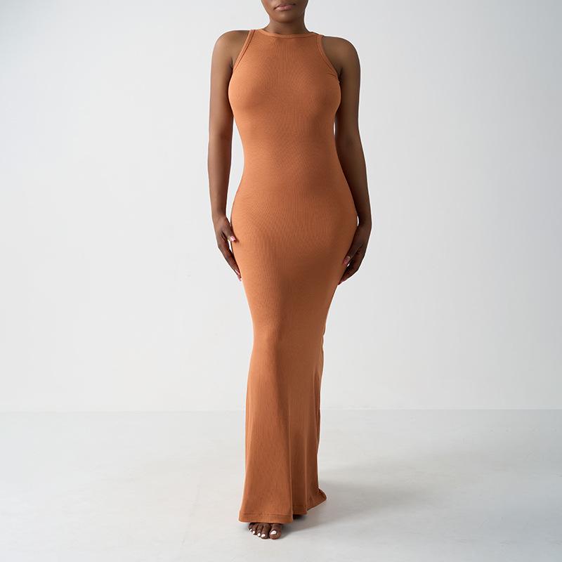 European & American Sleeveless Sexy Slim-Fit Bodycon Maxi Dress