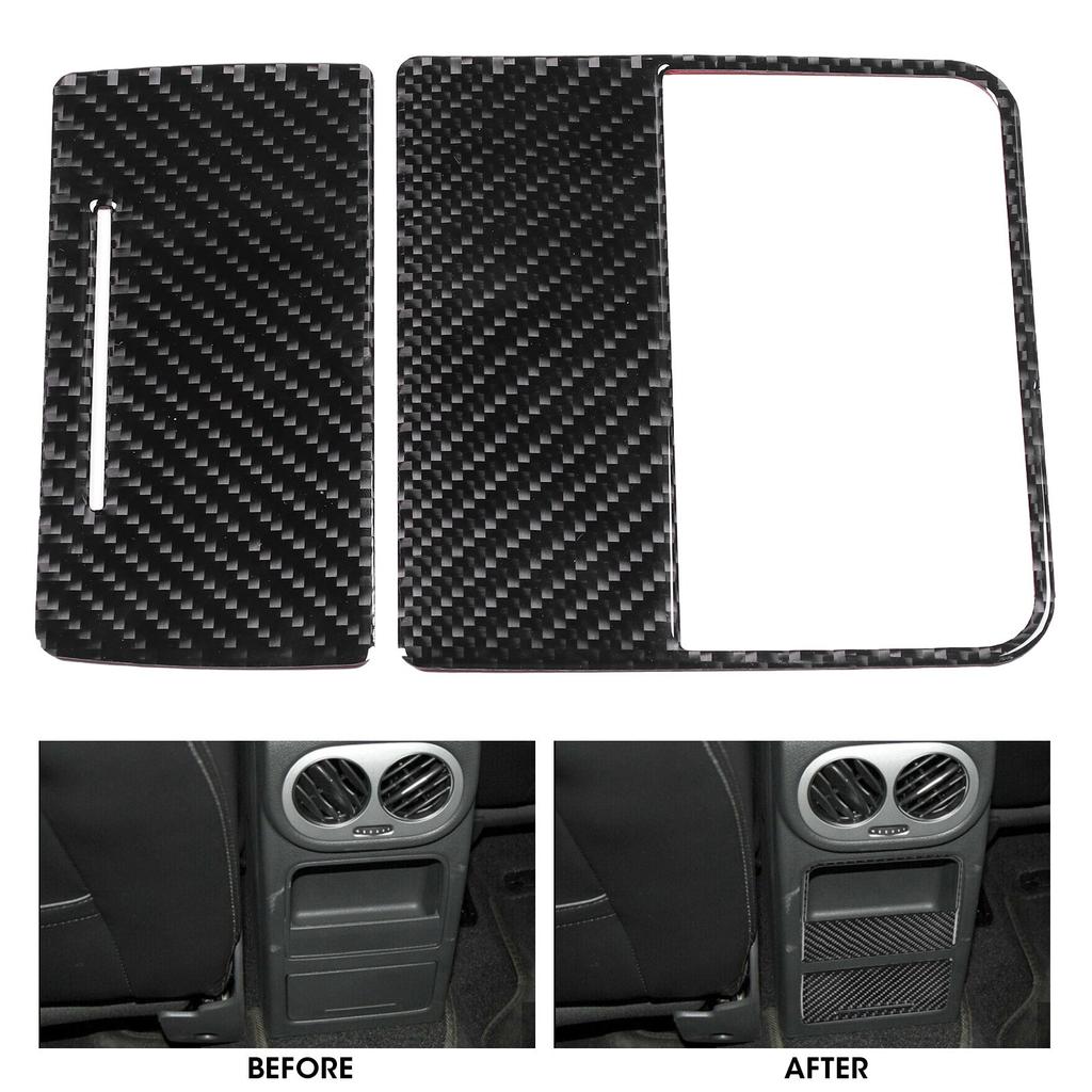 2pcs Rear Storage Panel Trim Cover Real Carbon Fiber Stylish Car Interior Decoration