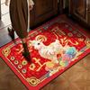 60*40cm Festive Decoration Door Mat Cartoon Front Door Decorative Carpet New Year Red Floor Mat