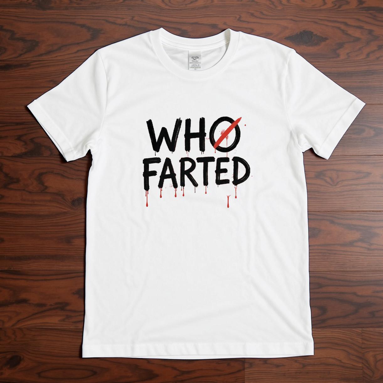 Who Farted T-Shirt | Funny Graphic Tee | Humorous Sarcastic Shirt 2XL