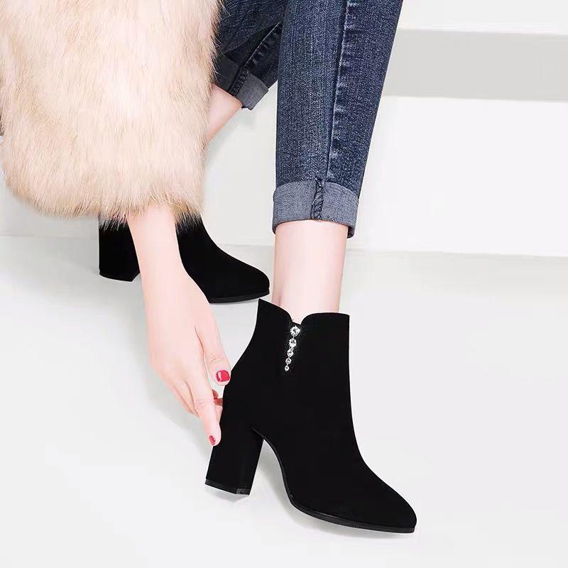 Fashion Ankle Boots for Women Work Round Toe Suede Autumn Winter Booties Sale Footwear On Offer Fashion 2025 New In Pu Woman Short Shoes