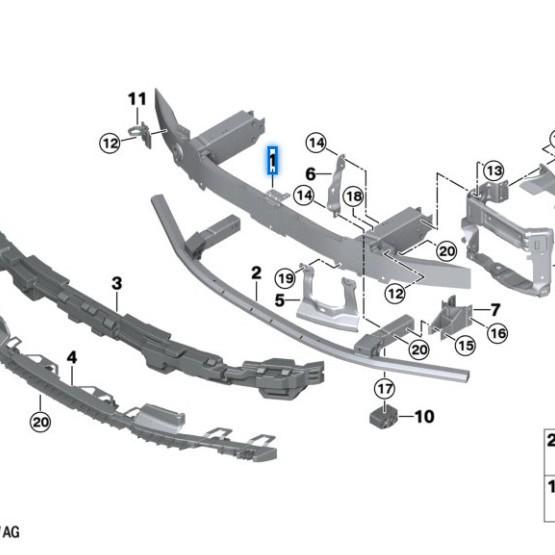 51119852844 BMW 7er G70 Stoßfänger vorne Verstärkung