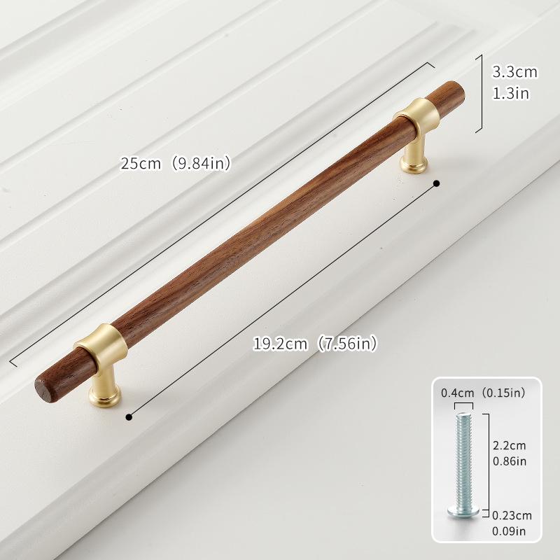 New Style Black Walnut Solid Wood Handle for Cabinets, Drawers, or Wardrobes
