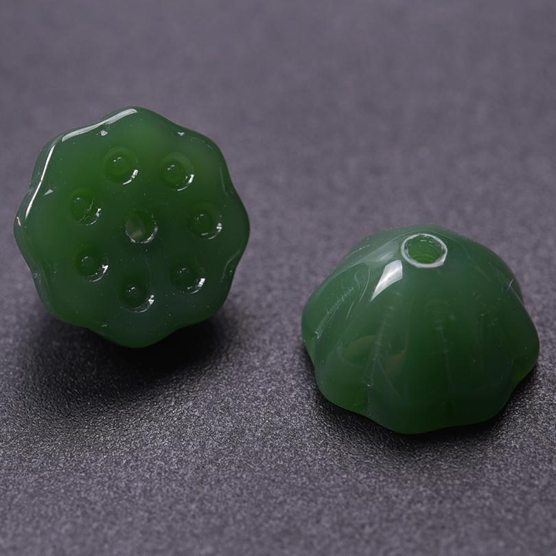 50pcs/Lot Wholesale Summer Lotus Seedpod Beads For Jewelry Making Supplies Glass Materials To Make Bracelets Earrings Materials