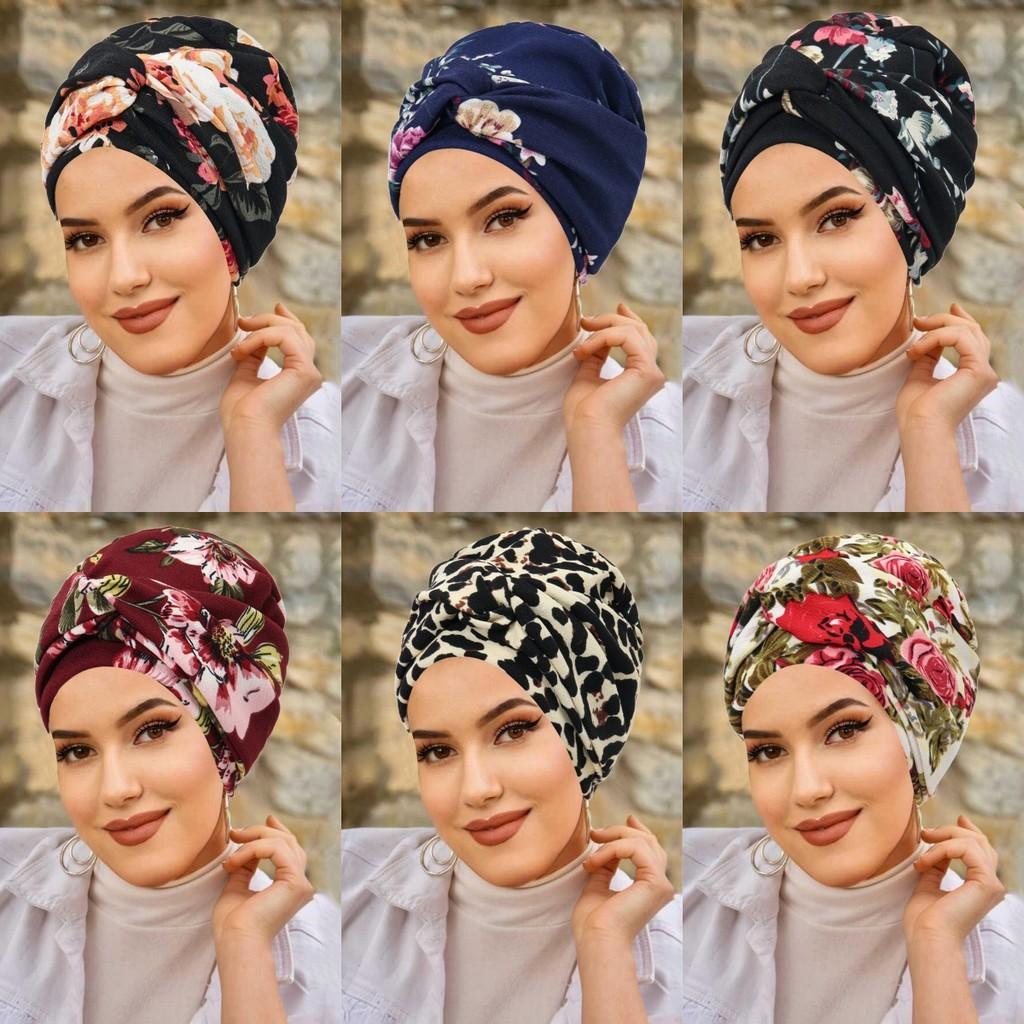 Fashion Turban Headscarf For Women With Floral Print Summer Autumn Winter Accessories