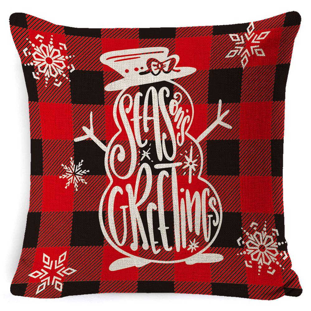 Christmas Pillow Cover Home Sofa Cushion Elk Letter Print Cushion Cover Christmas Atmosphere