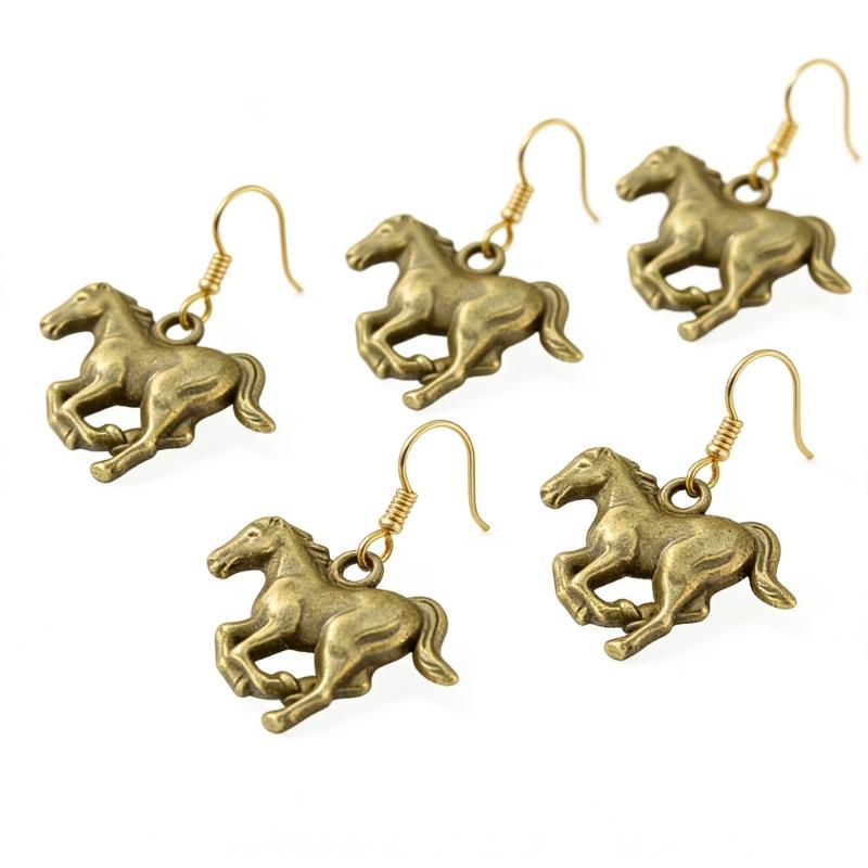 Pack of 50 Pieces Alloy Animal Horse Pendants for DIY Jewelry Crafting Projects Sturdy Charms Ideal for Bracelets Necklaces Accessories Size 25x21mm