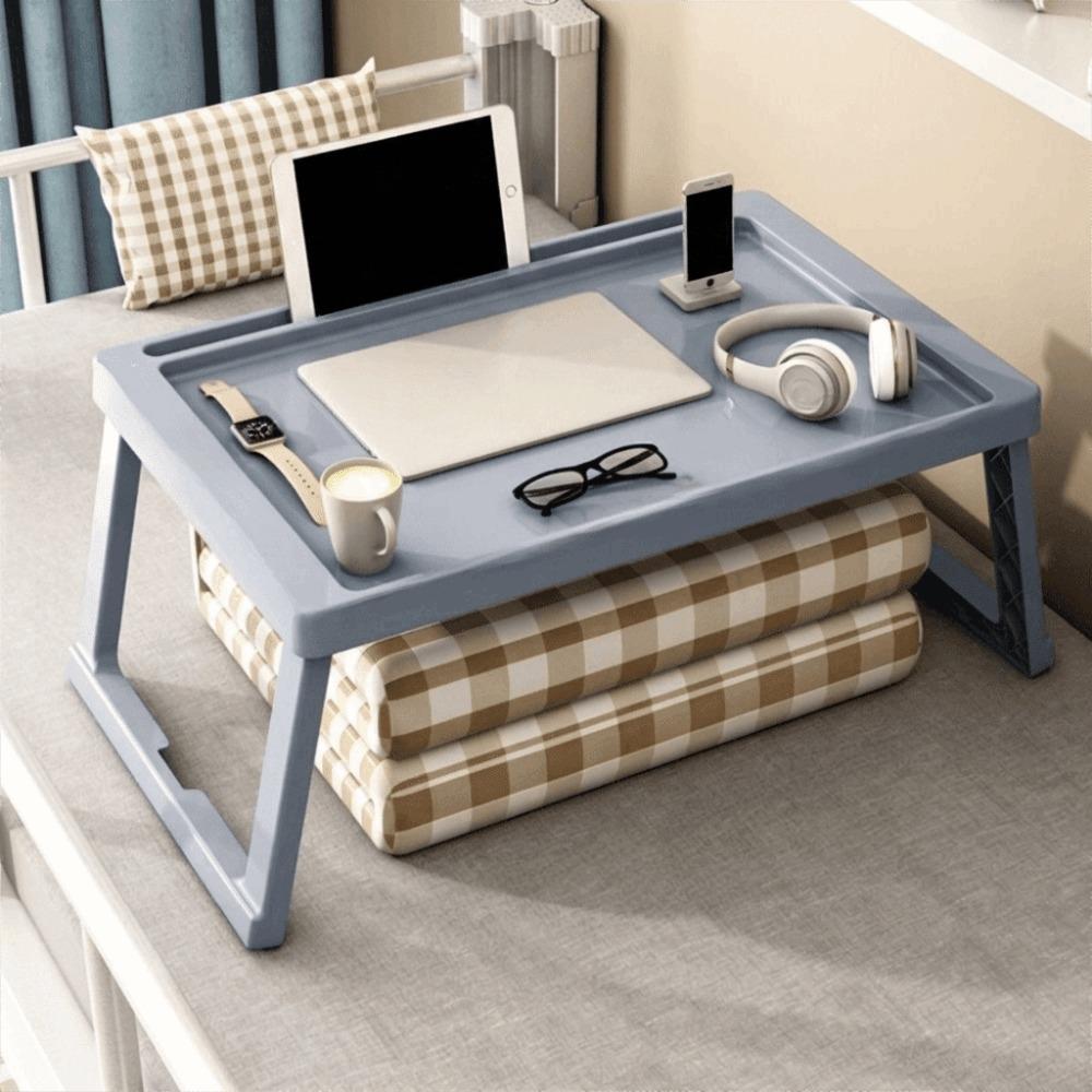 Foldable Folding Bed Table No-Installation Portable Lap Table Simple Small Laptop Desk Bedroom Use серый