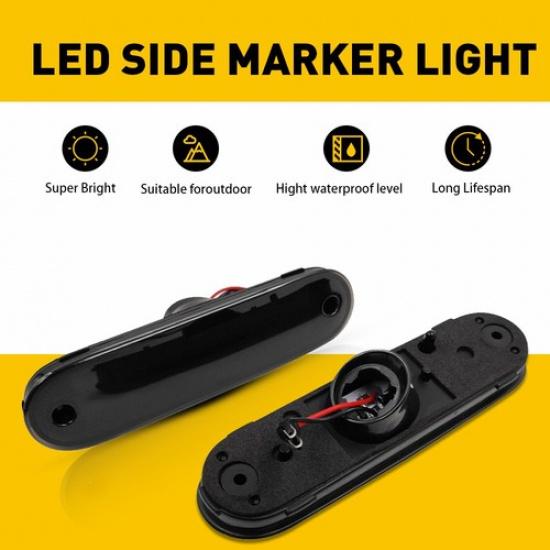 4pcs For MX-5 MAZDA MIATA 1990-2005 LED Side Marker Smoked Light Lens Front Rear