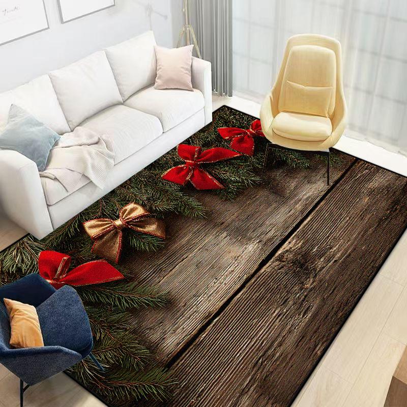 

Christmas Style Luxury Carpet Bedroom Decoration Large Area Rugs Flannel Living Room Soft Fluffy Lounge Floor Mat Dining Room 60x90cm