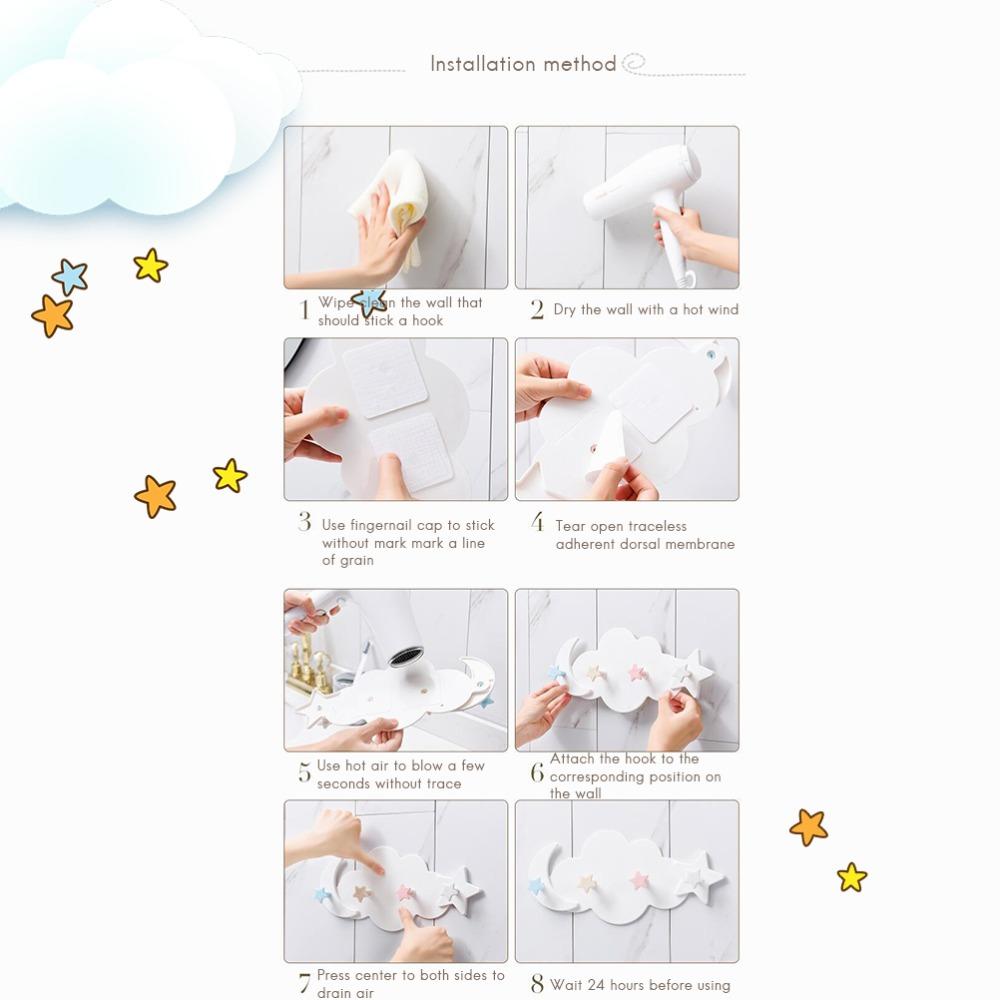 Traceless Hook Adhesive Cartoon Hook Durable Wall Mounted Hook  Bathroom Use