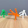 3D Printed Cube Robot Figurine Movable Joints Cube Man Stress Relief Toy Home Office Desktop Decoration Ornament