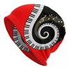 Custom Piano Keyboard Music Notes Skullies Beanies Caps Fashion Winter Warm Women Unisex Knitted Hat Adult Unisex Bonnet Hats
