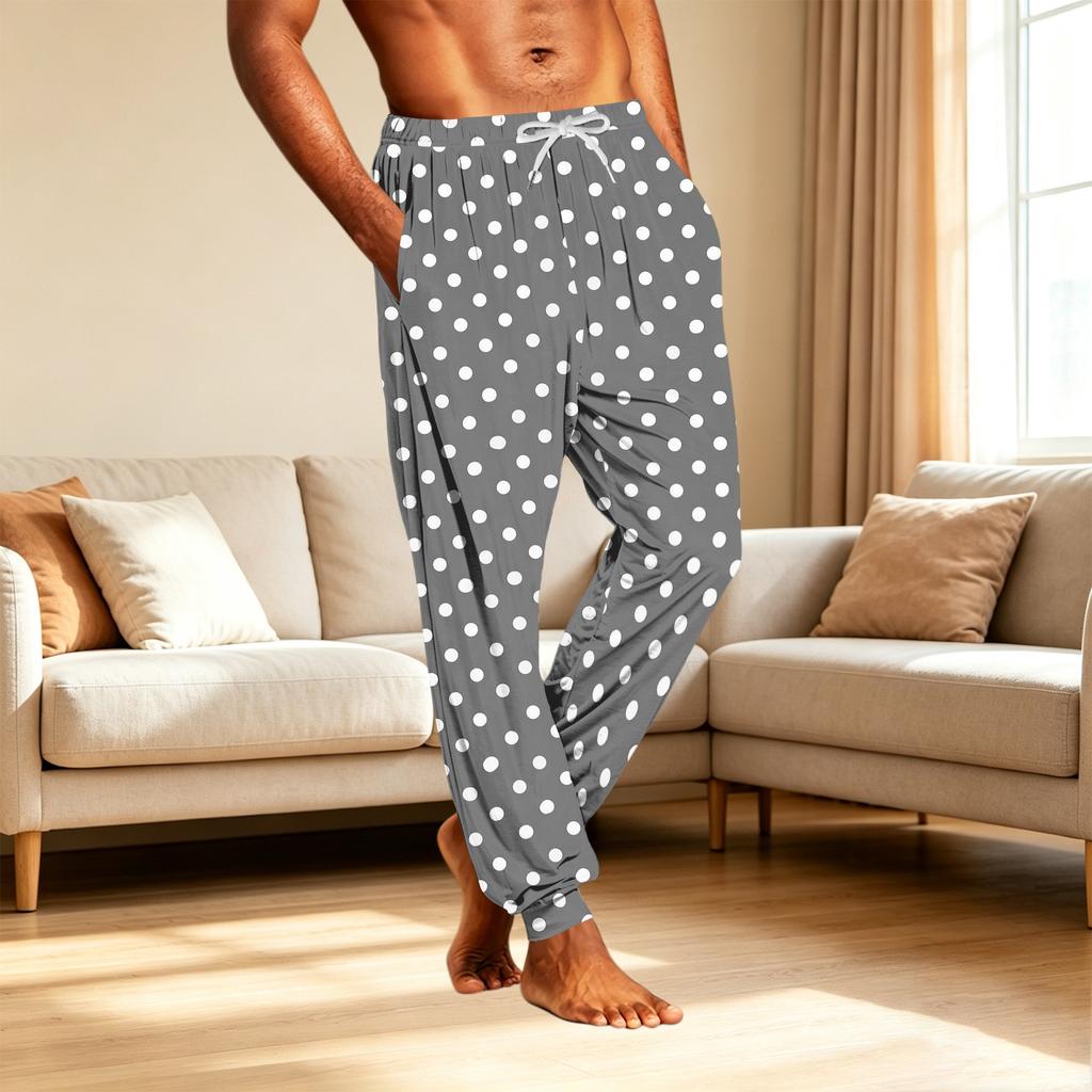 Men's Pajama Pants with Pockets - Casual Pants for Home Sleepwear
