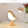 Touch Control Head Desk Lamp Aromatic Lamps Cute Bird Shaped Led Head Desk Lamp with USB Charging Port 3 Ways Dimmable Creative Night Light Lamp(Wood)