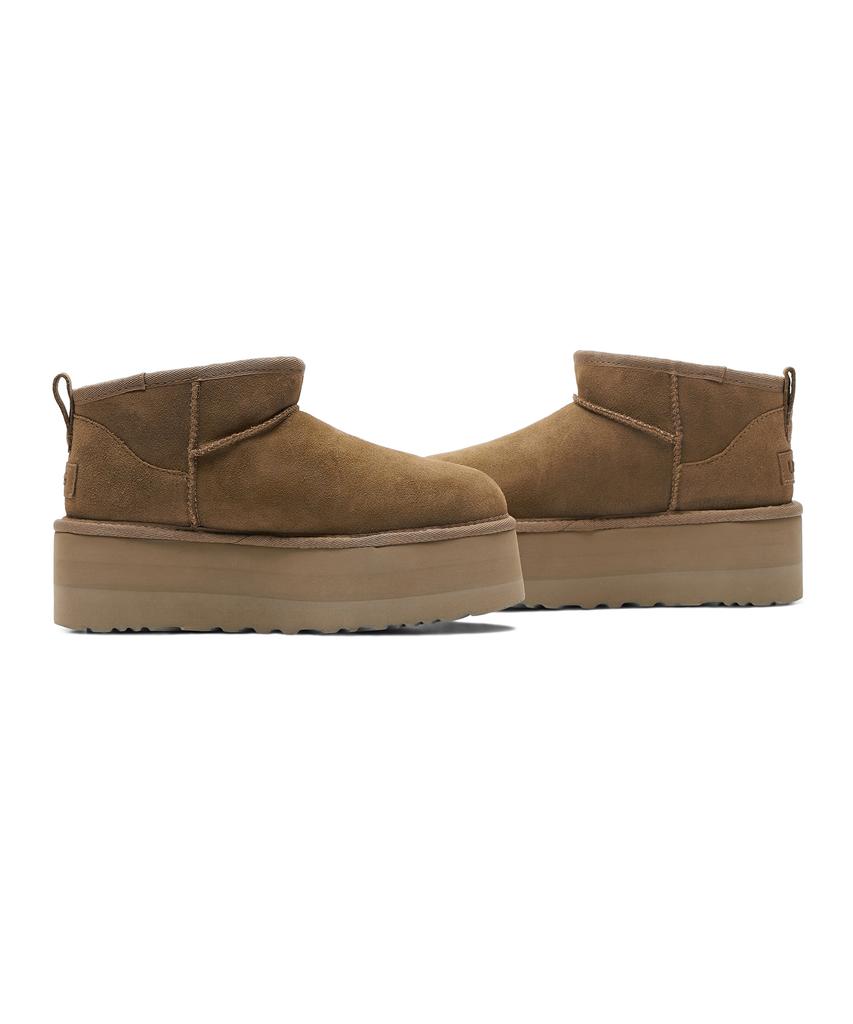 Ugg [Women] Suede Leather Mini Platform Boots (Classic Ultra Mini Platform) - Chestnut / 1135092Che