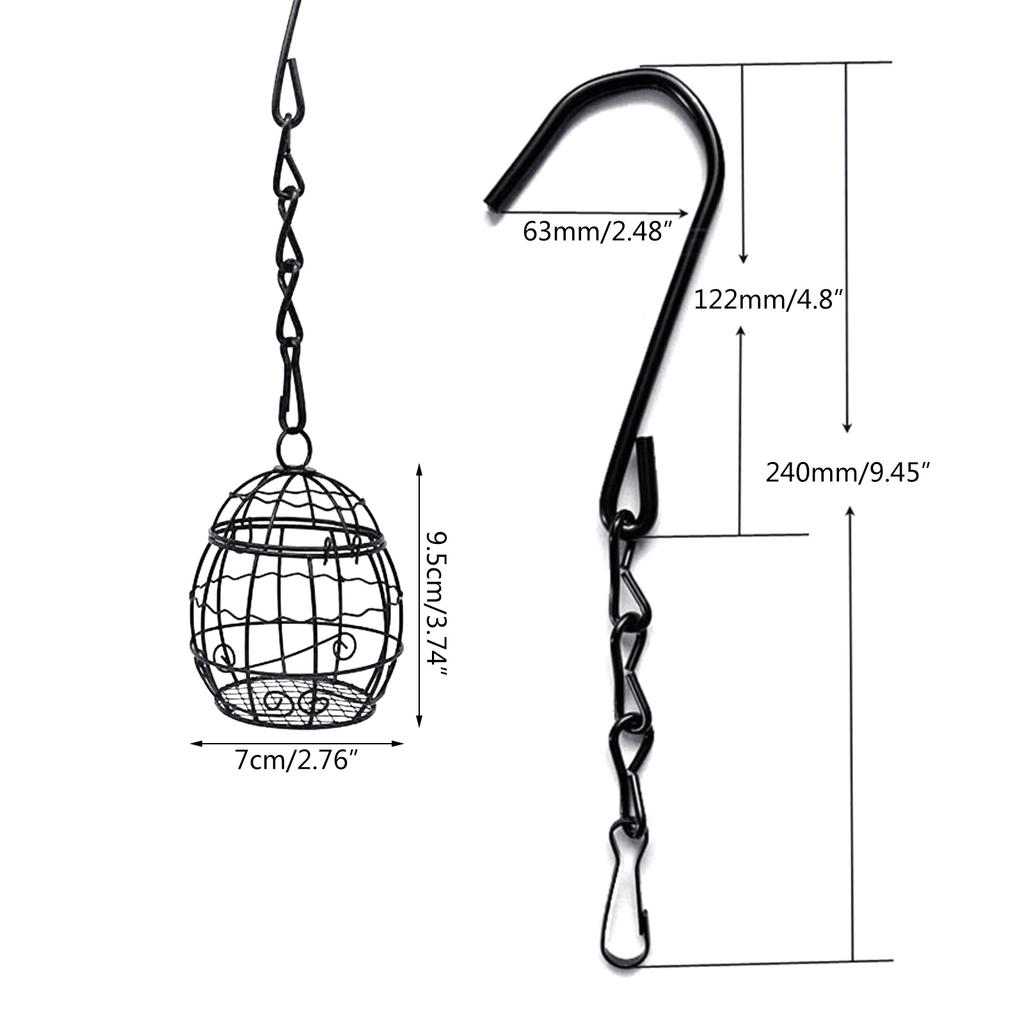 Hrănitoare de păsări suspendate în aer liber, rezistente la veverițe, hrănitoare de păsări de grădină, suport pentru minge de grăsime pentru curte, hrănitoare de păsări pentru păsări sălbatice mici