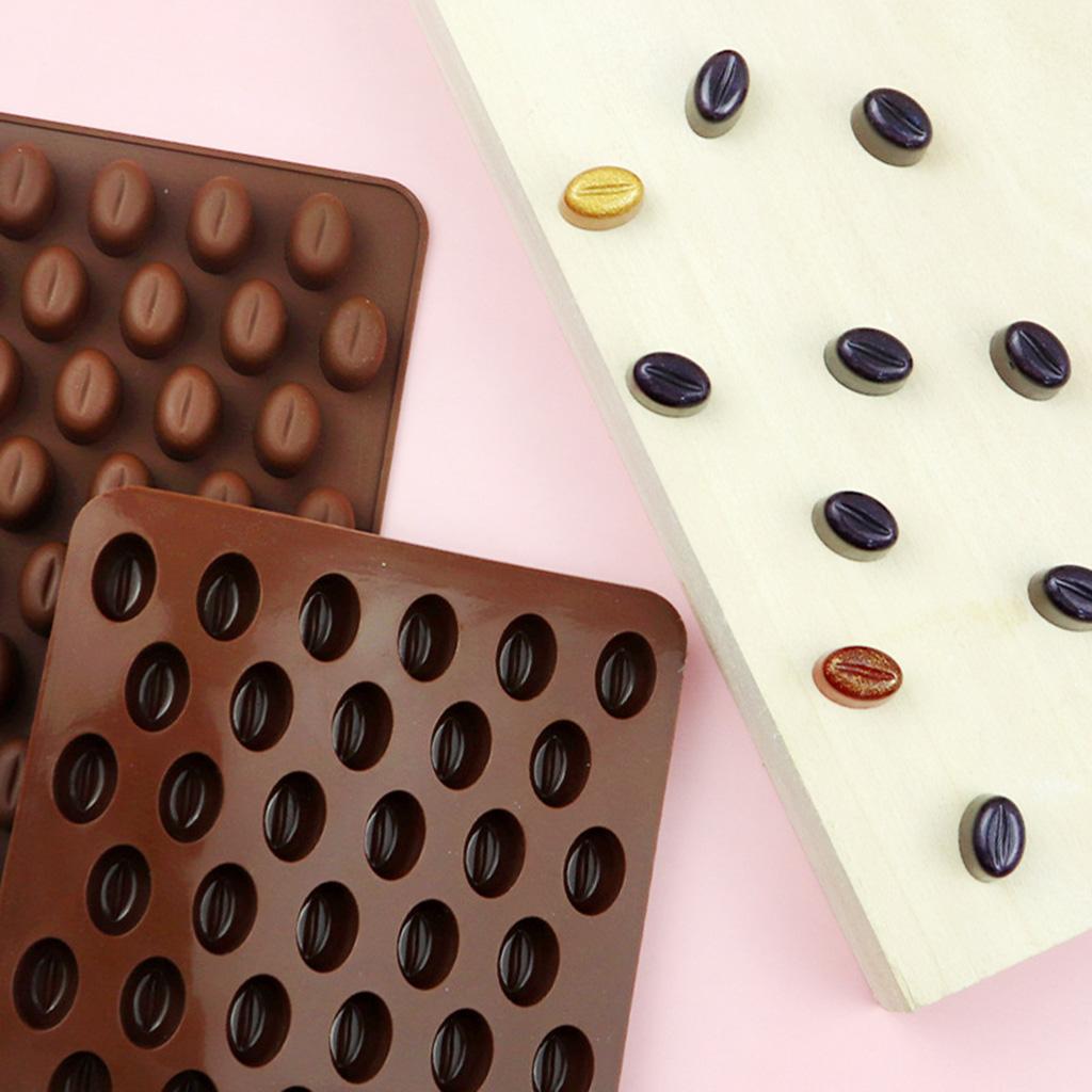 3D Fondant Coffee Beans Shape Candy Molds Polymer Craft Art DIY Molds Kitchen