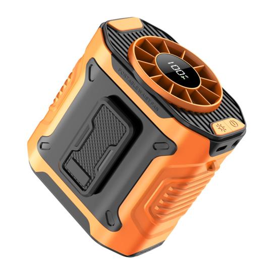 

Вентилятор на талию и шею с 100 скоростями, мощный поток воздуха, низкий уровень шума, управление без помощи рук, портативный персональный охлаждающий вентилятор, настольный вентилятор с зажимом оранжевый