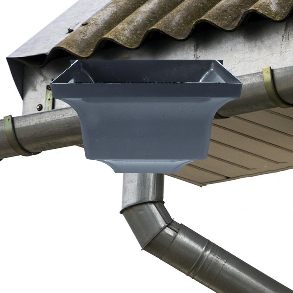 Grey Aluminum Alloy Rainwater Diverter 3000x2200x1800cm Curved Design Downspout Splash Block Gutter Downspout Adapter Outdoor