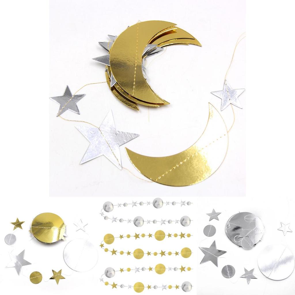 Bandeirola Lua Estrela Chamativa Adicione Um Toque de Glamour à Sua Decoração Festiva!