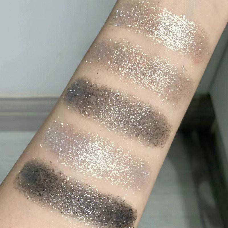 Tatibeauty Smoky Makeup Black Swan 9-Color Eyeshadow Palette - European & American Niche, Dark Cement Gray, No Fallout.