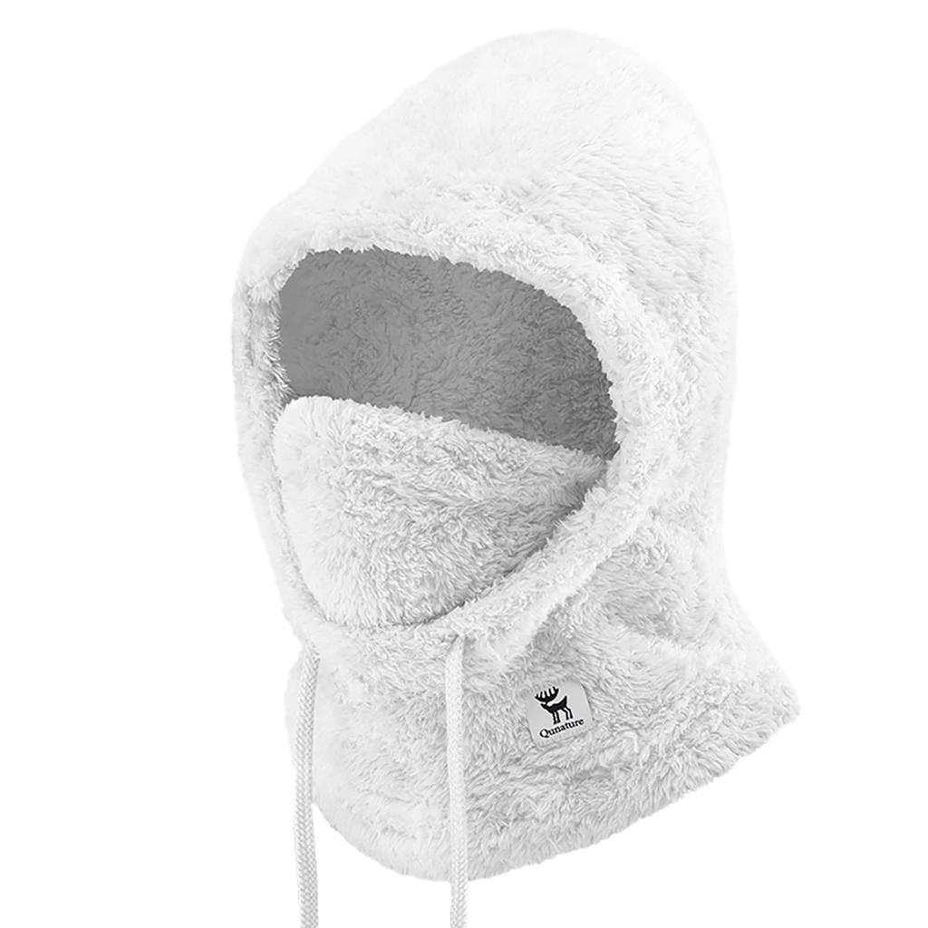 Warm fur balaclava for winter skiing Arctic Velvet size L - white
