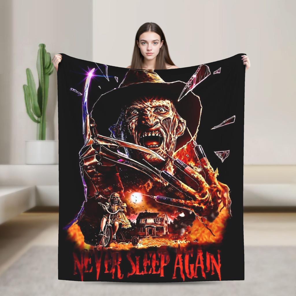 Freddys Krueger Halloween Art Spooky Retro Horror Blanket  Soft Plush Throw Blanket For Couch Chair Picnic Flannel Bedspread Bed