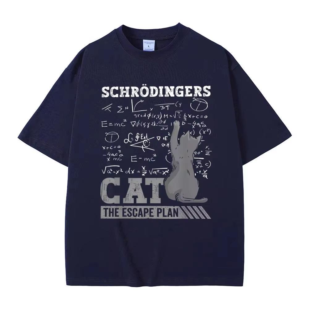 Schrodinger Cat The Escape Plan Funny Meme Graphic T Shirts Men Women Casual Tshirt Male Cotton Vintage New Tshirts
