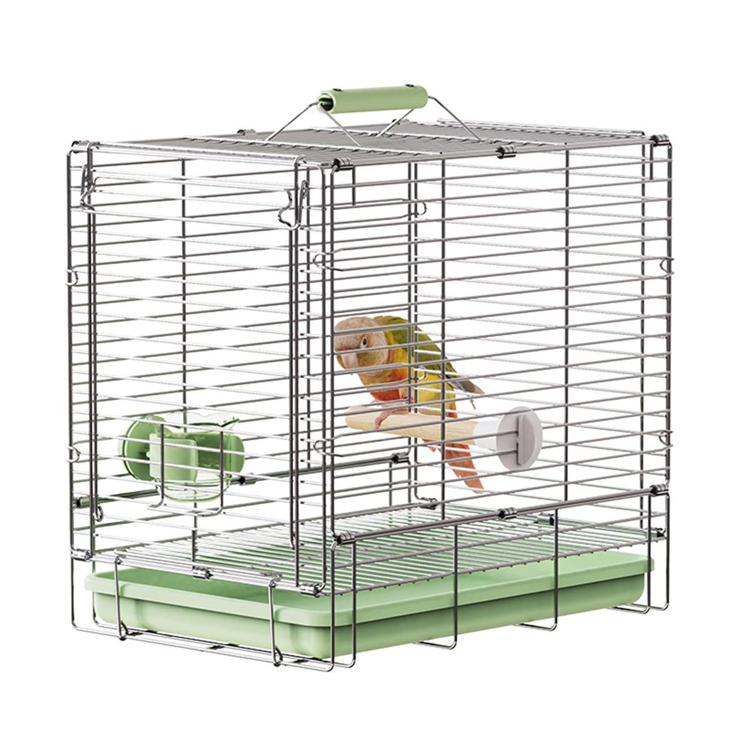 Bird Cage, Stainless Steel Transport Cage, Foldable Bird Cage, Bird Carrier Case, Medical Use, Sunbathing, Birdhouse, Small Bird, Transport, with Food