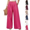 Women's Fashionable Relaxed Fit Comfortable Pocket High-Waisted Versatile Wide-Leg Pants