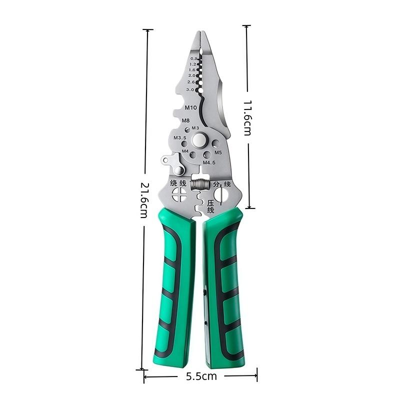 Inductive Wire Stripping Pliers Non-Slip Handle Industrial Grade Cutting Crimping Tool for Factory Electrical Assembly