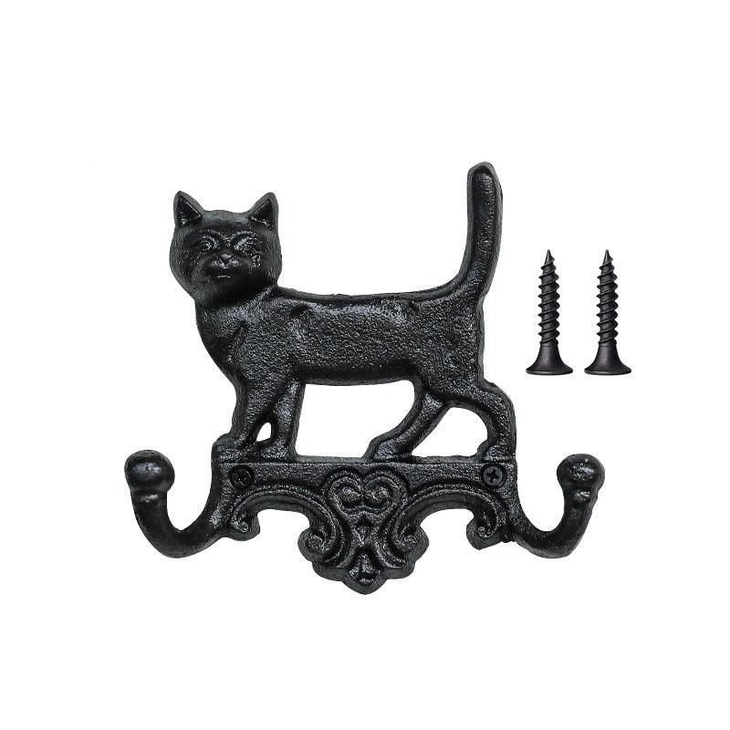 WTEMPO Simple Retro Cat/dog-shaped Hooks Creative Outdoor Courtyard Garden Wall Decoration Home Key Hooks Wall Hangings