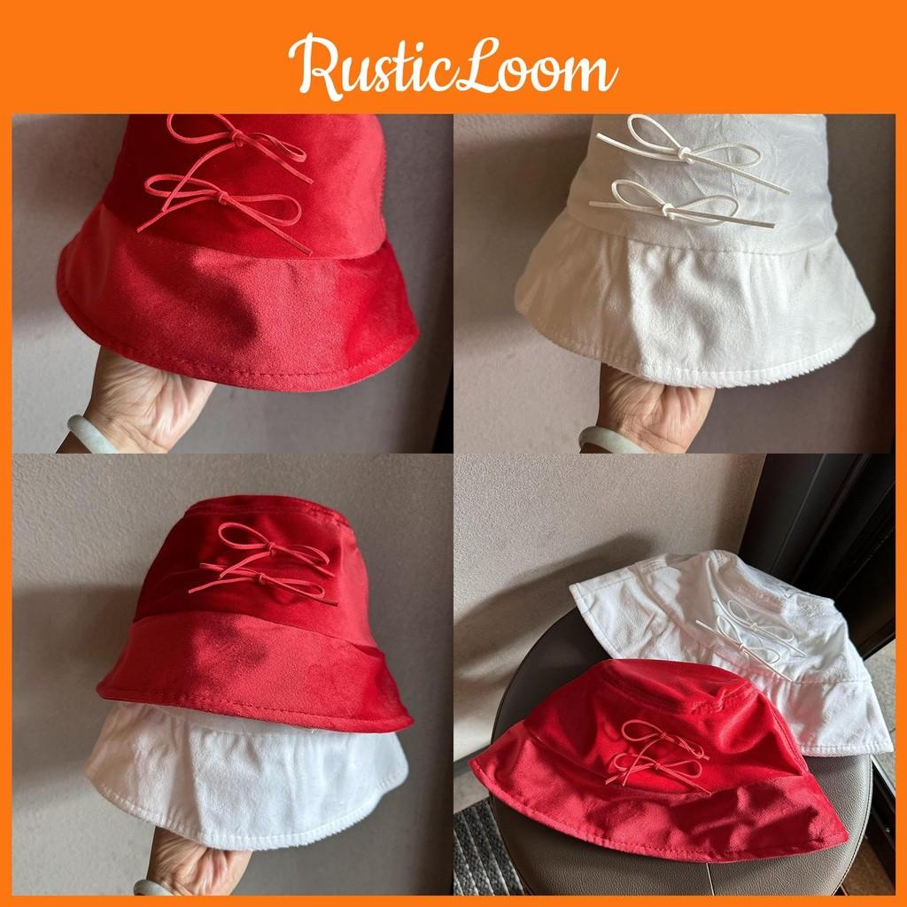 Fisherman Cap Bowknot Solid Color Bucket Hat Sun Protection Gift Breathable