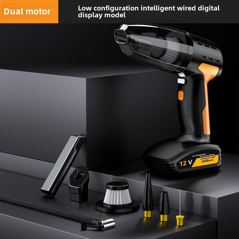 

Высокомощный автомобильный воздушный и вакуумный насос двойного назначения 12V with wire жёлтый/чёрный