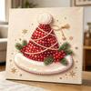 Premium Framed Pearl Art Kit with Christmas Santa Hat Pattern 5D Sparkling Bead Canvas DIY Relaxing Craft for Home Wall Decor Gift