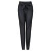 Solid Color PU Leather Pants Casual Sexy Skinny Pants Trousers with Belt