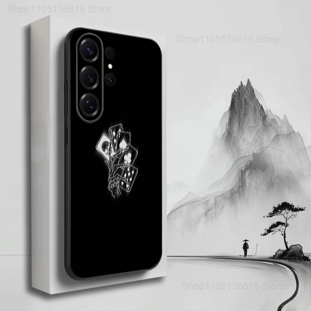 Poker Dream Ace Phone For Samsung S22,S25,S24,S23,Ultra,FE,Plus,S21,S20,S10,S9,Lite,Soft Silicone Black