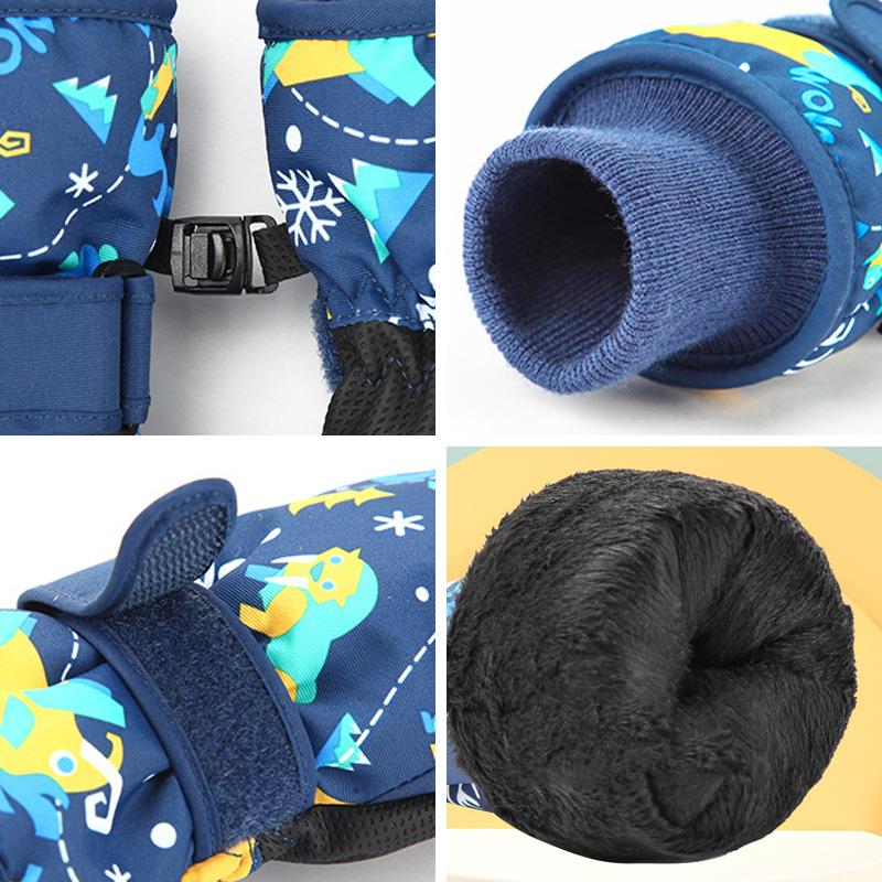 Kinder Kinder Ski Handschuhe Winter Snowboard Schnee Warme Handschuh Jungen Mädchen Wasserdicht Verdicken Fäustlinge Halten Finger Warm