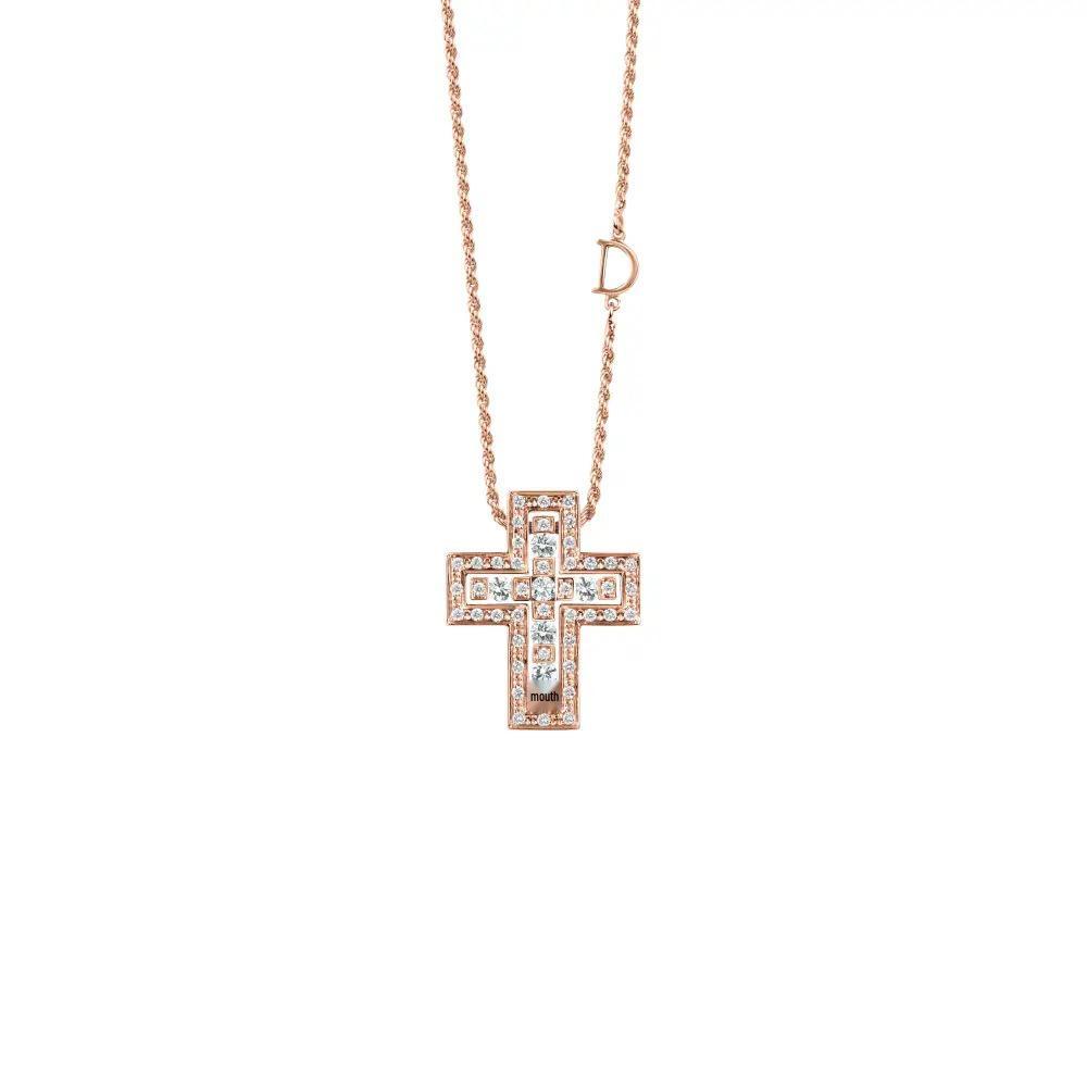 D Letter Diamond Cross Necklace: Luxurious, Versatile, Unisex Clavicle Chain