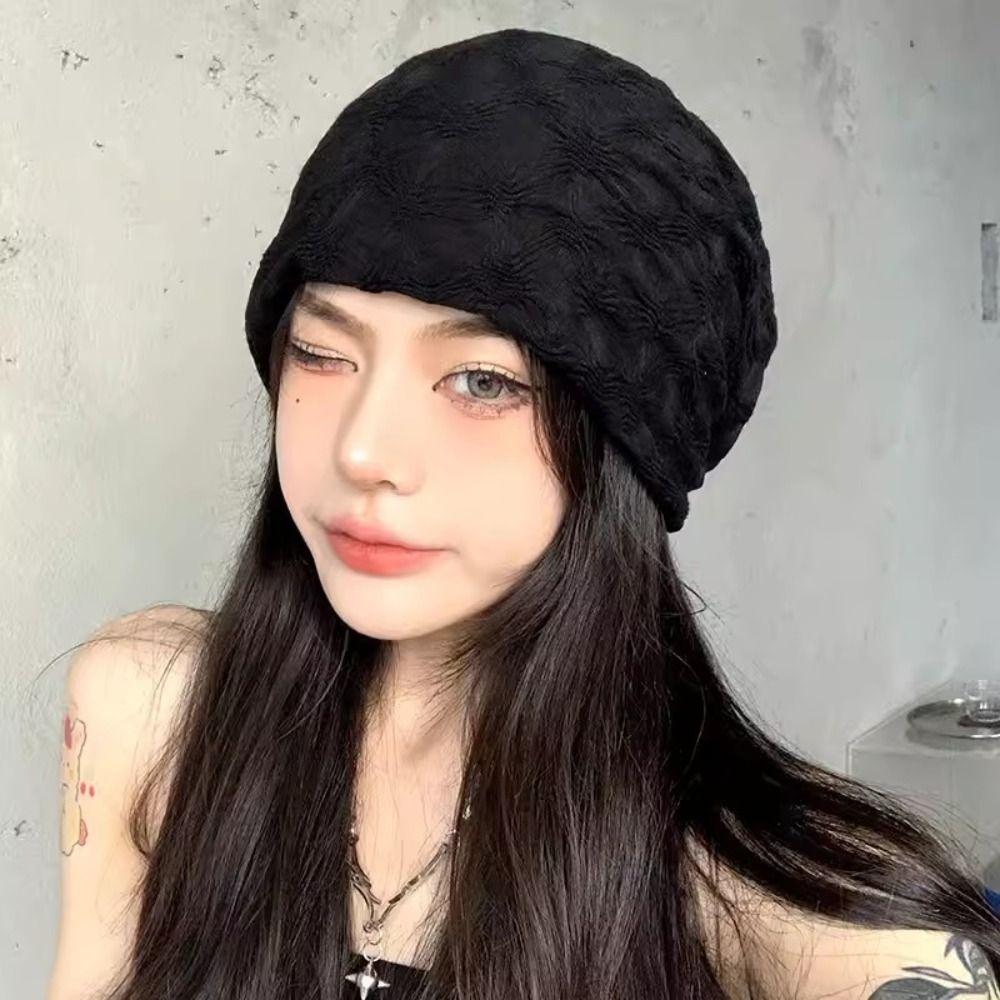 Slouchy Hat Night Sleep Cap Hair Care Hijab Turban Cap Big Head Beanie Hat  Spring Autumn
