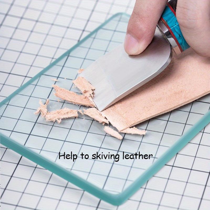 1pcs Leather Burnisher Craft Tools Clear Tempered Glass Slicker for Burnishing Polishing Board Leather Finish Gum Tool
