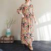Travel Round Neck Vintage Long Flesh Covering Dresses