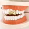 Glossy Finish Double Hollow Flower Grillz Silver Irregular Shape Tooth Grills Teeth Grillz  Party
