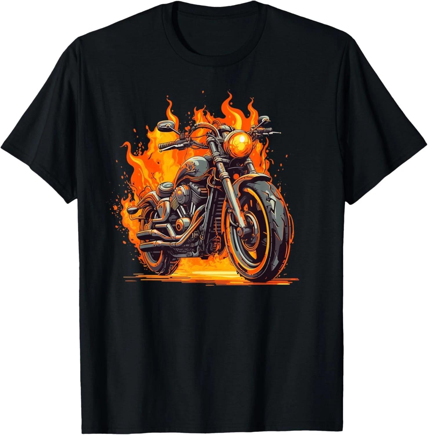 

Cool Motorbike Flames and Burning Motorcycle Love Gift Unisex T-Shirt M