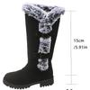 Herbst- und Winterschuhe: Dicke Fleece-Schuhe, Verdickte Schneestiefel, Stiefel mit klobigem Absatz und runder Spitze