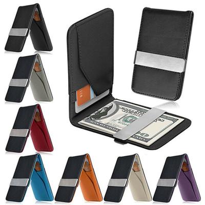 Porta carte di credito ID portafoglio sottile fermasoldi in ecopelle moda uomo New Arrivel