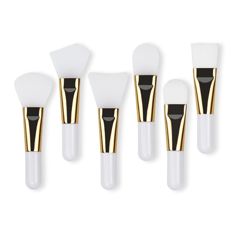 Custom Logo Mini Short Handle Mask Brush Makeup Portable Beauty Facial Mud Soft Silicone Brush Face Mask Applicator Brushes белый