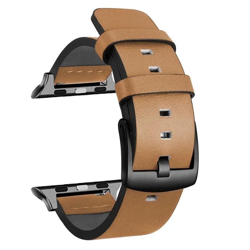 Leather Strap for Apple Watch Ultra 2 Band 49mm 9 8 7 45mm 41mm High Quality Strap for IWatch Series 6 SE 5 4 44mm 40mm Correa