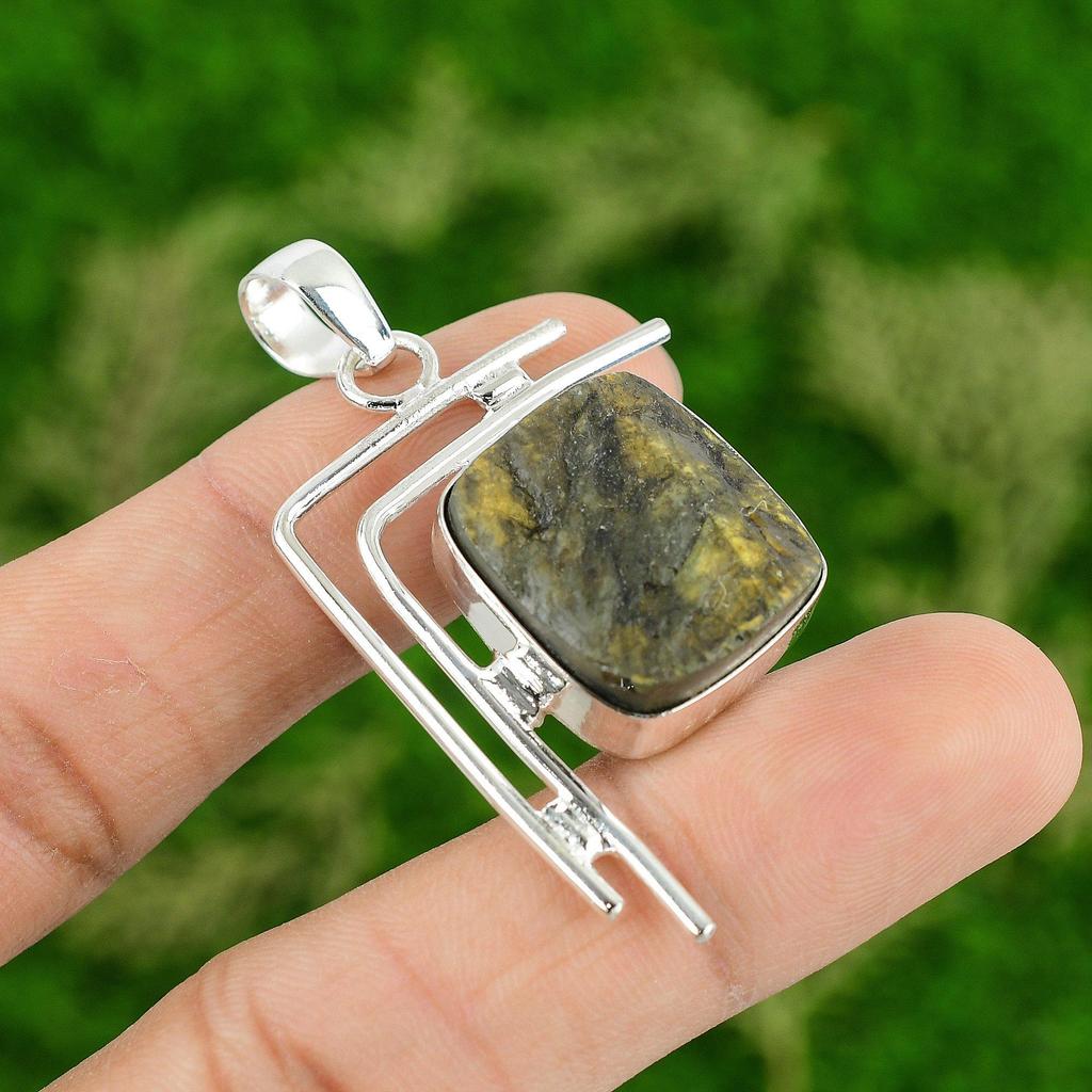 Daughters Day Sale Natural Labradorite Rough Bezel Mother New Pendant 925 Silver